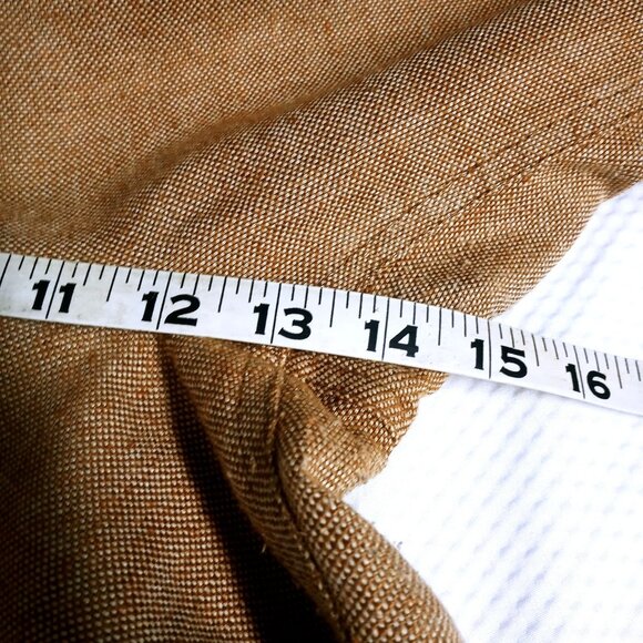 Doncaster Women's 12 Pants Linen Blend Gold High-Waisted Straight Leg Trousers - Picture 11 of 11